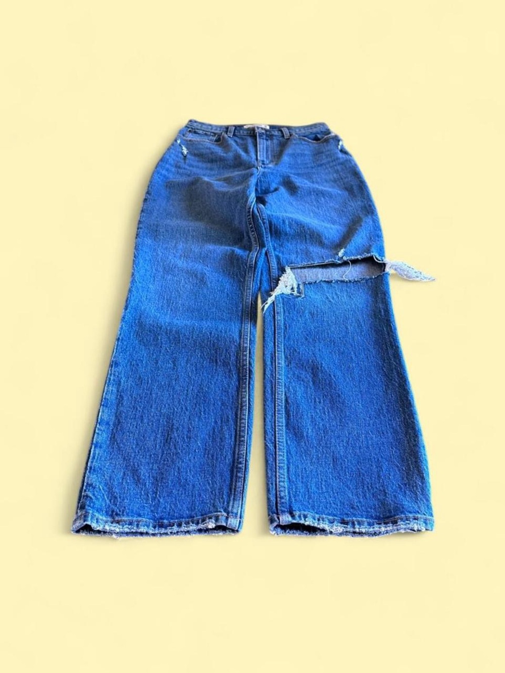 Abercrombie Fitch ‘90s Straight Ultra High Rise Jeans Distressed Women’s 6R